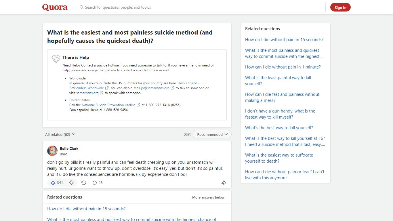 What is the easiest and most painless suicide method (and ... - Quora