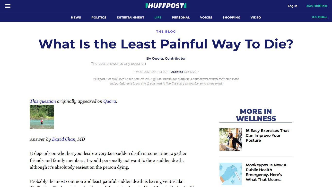 What Is the Least Painful Way To Die? | HuffPost Life