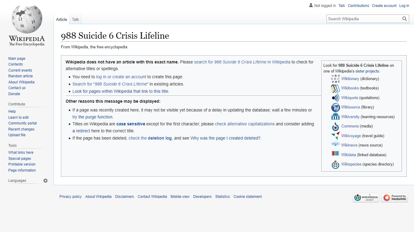 988 Suicide & Crisis Lifeline - Wikipedia